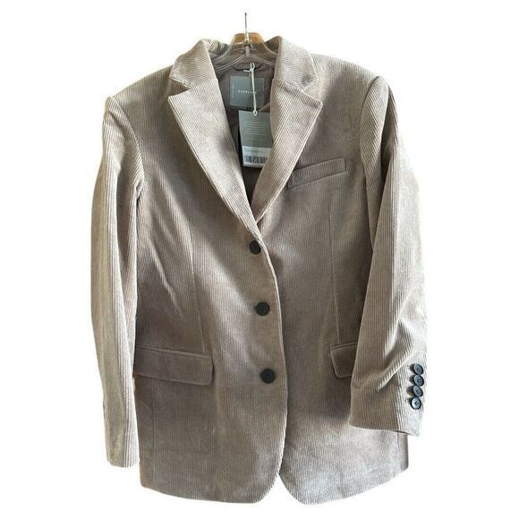 Everlane Womens 80s Corduroy Oversized Blazer‎ Jacket Tan Size 6 NWT - Picture 1 of 11